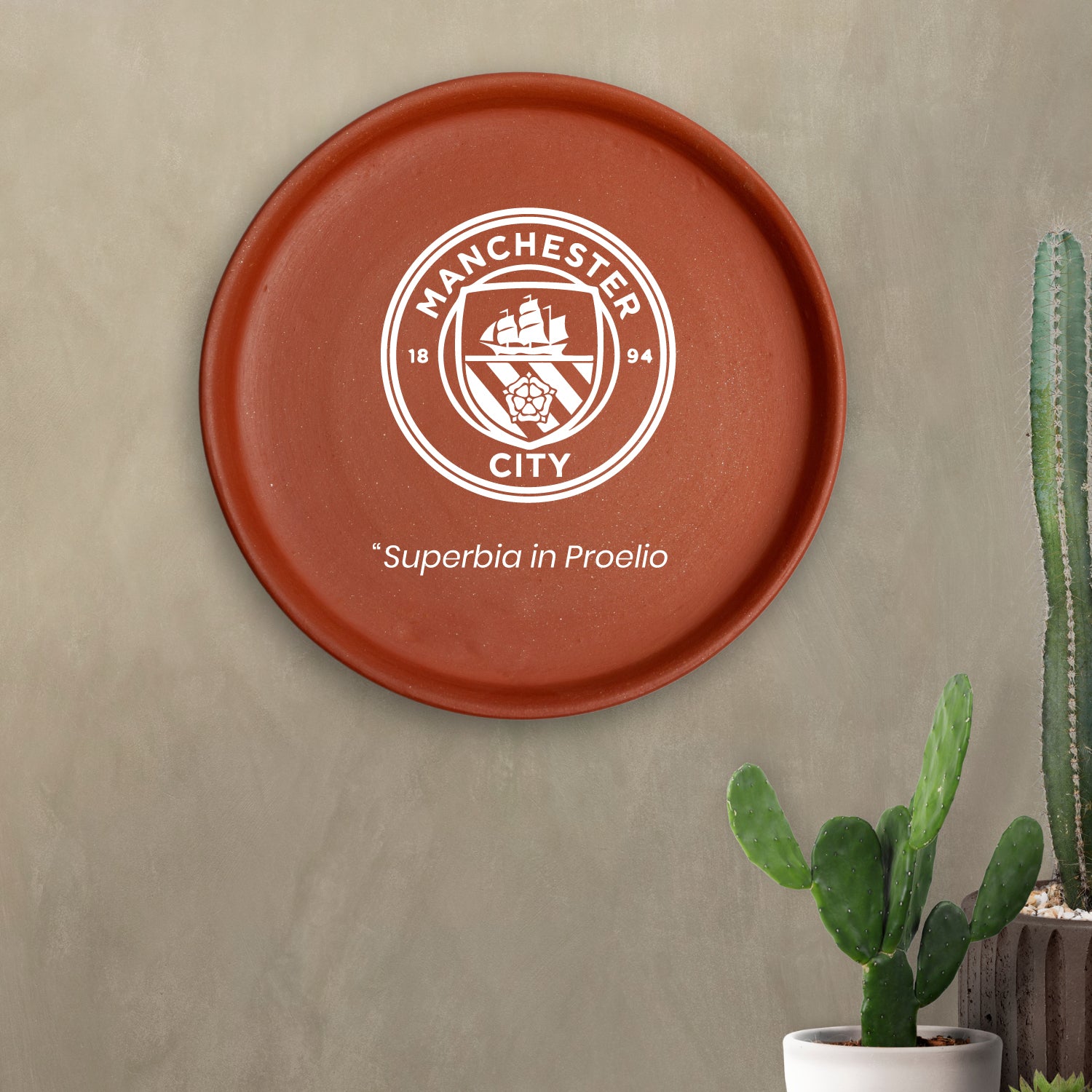 Terracotta Wall Plate - Football Club Manchester City