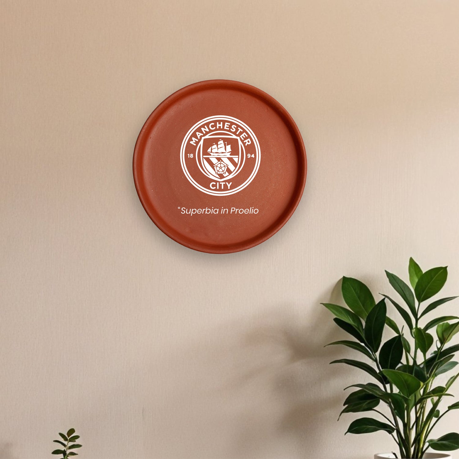 Terracotta Wall Plate - Football Club Manchester City
