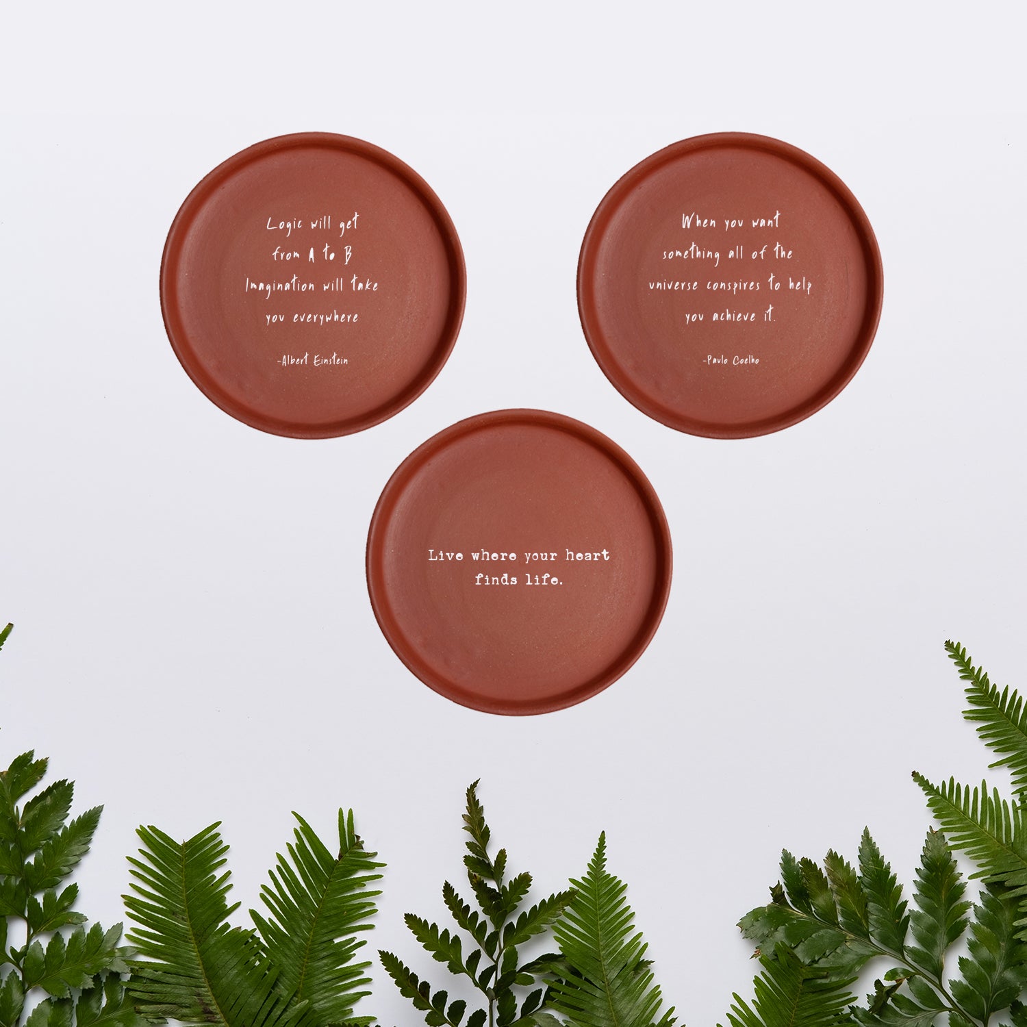 Manifest & Imagine Terracotta Wall Plate Set