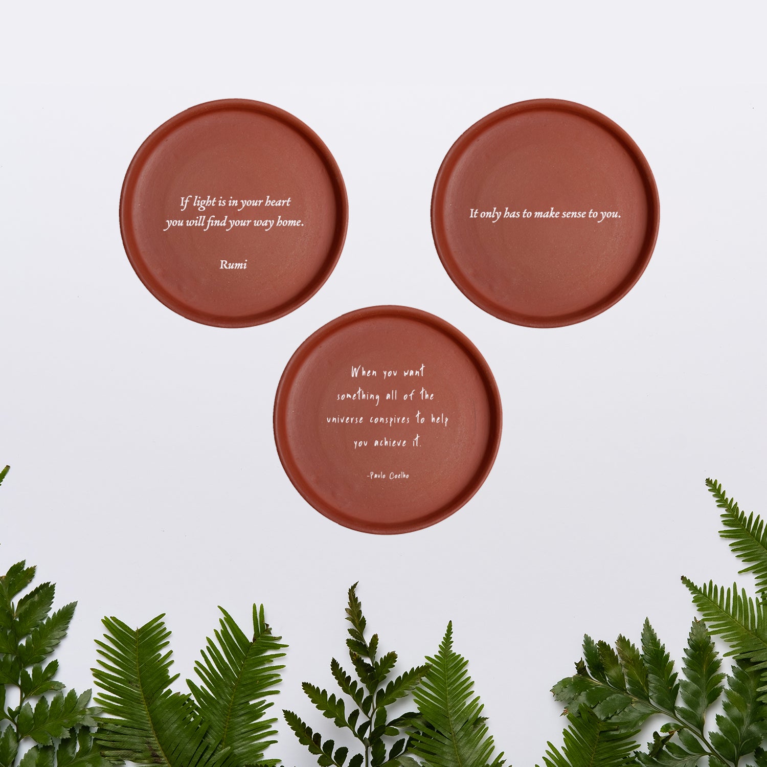 Guided by Light Terracotta Wall Plate Set