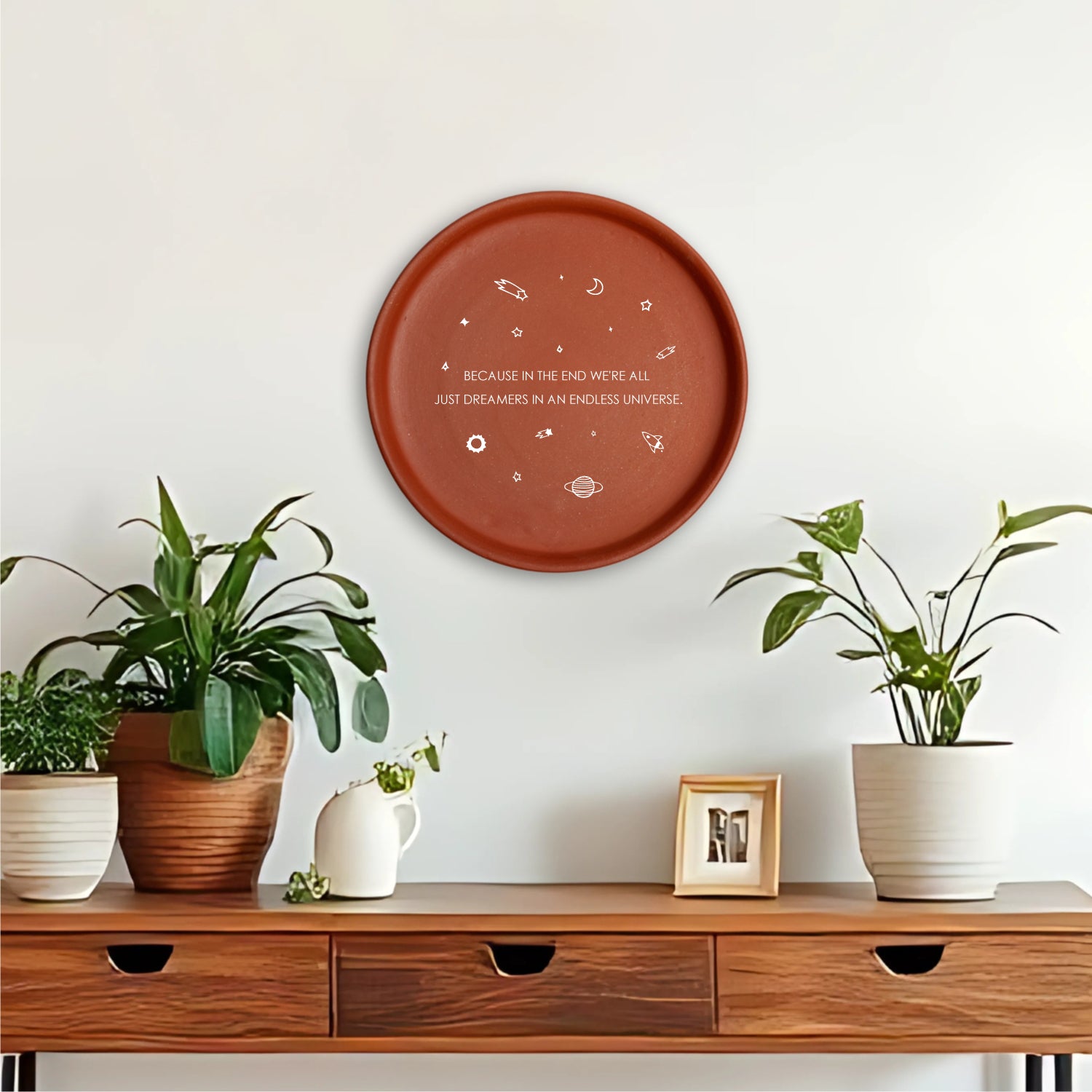 Terracotta Wall Plate - Universe Quote