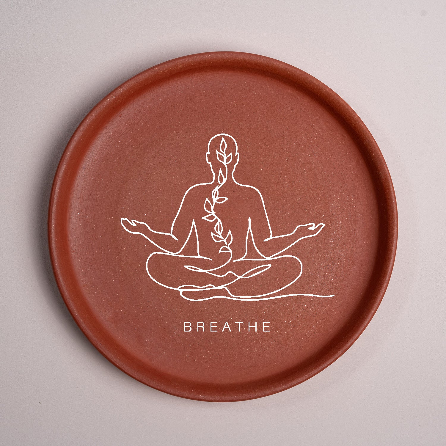 Terracotta Wall Plate - Breathe Illustration