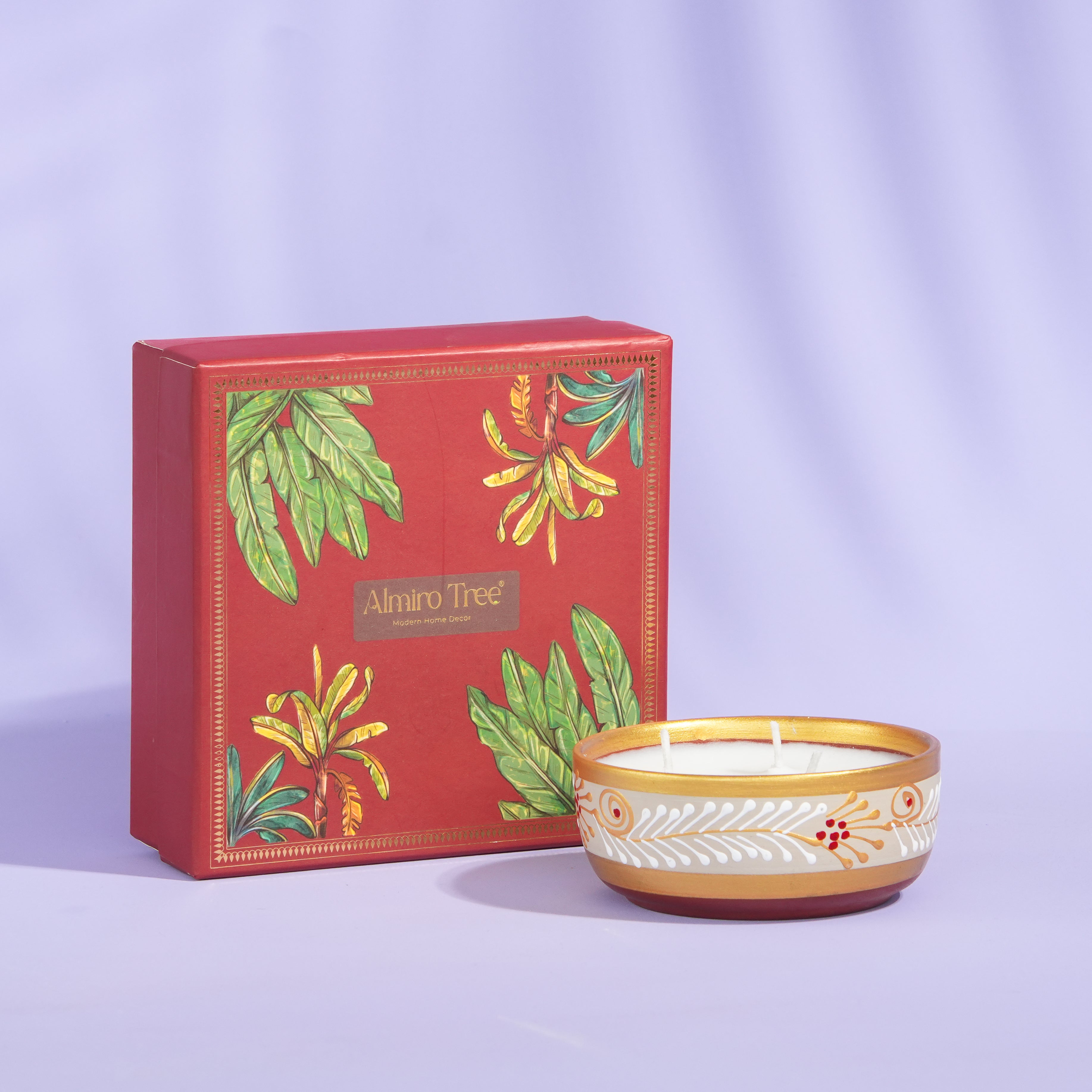Lavender - Handpainted Terracotta Essence Diya