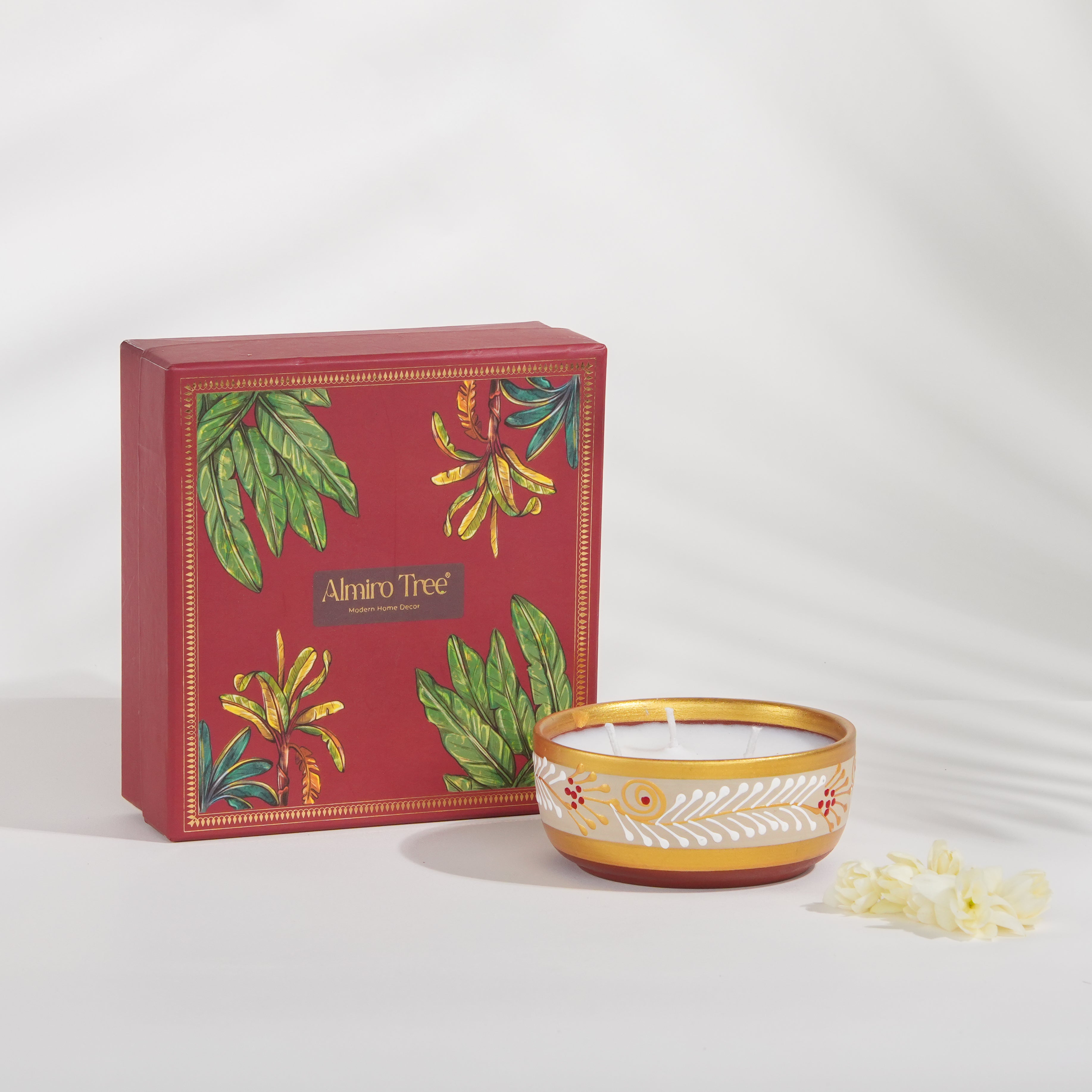 Mogra Handpainted Terracotta Essence Diya