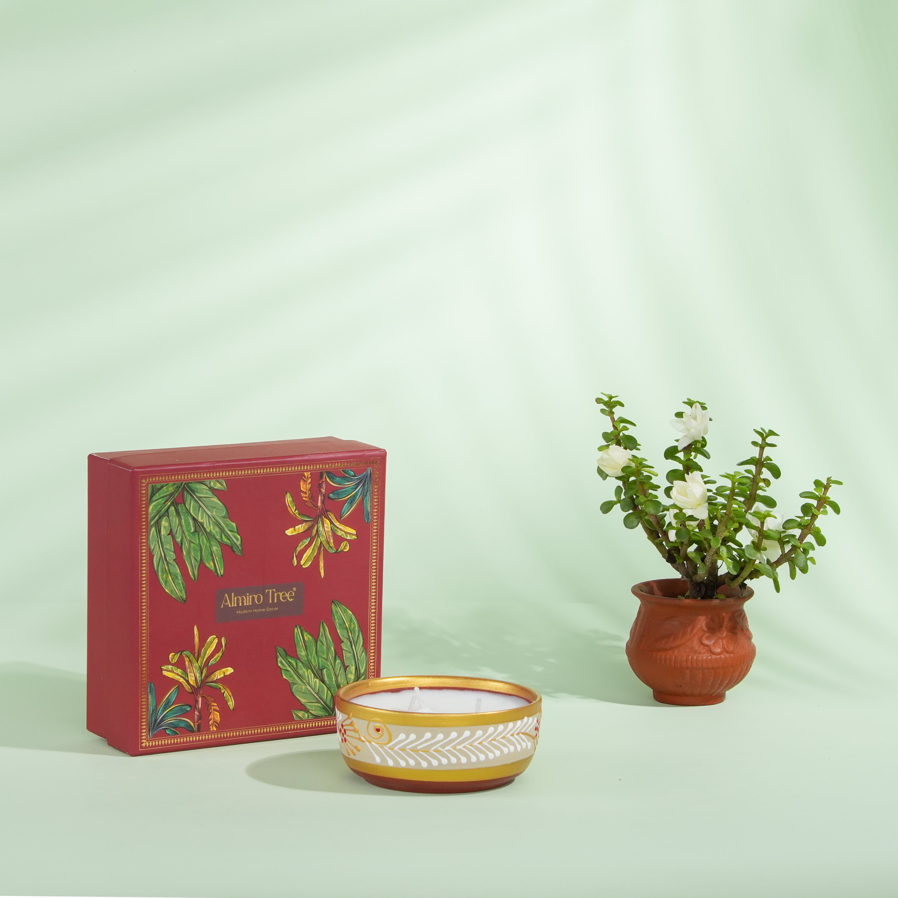 Champa - Handpainted Terracotta Essence Diya
