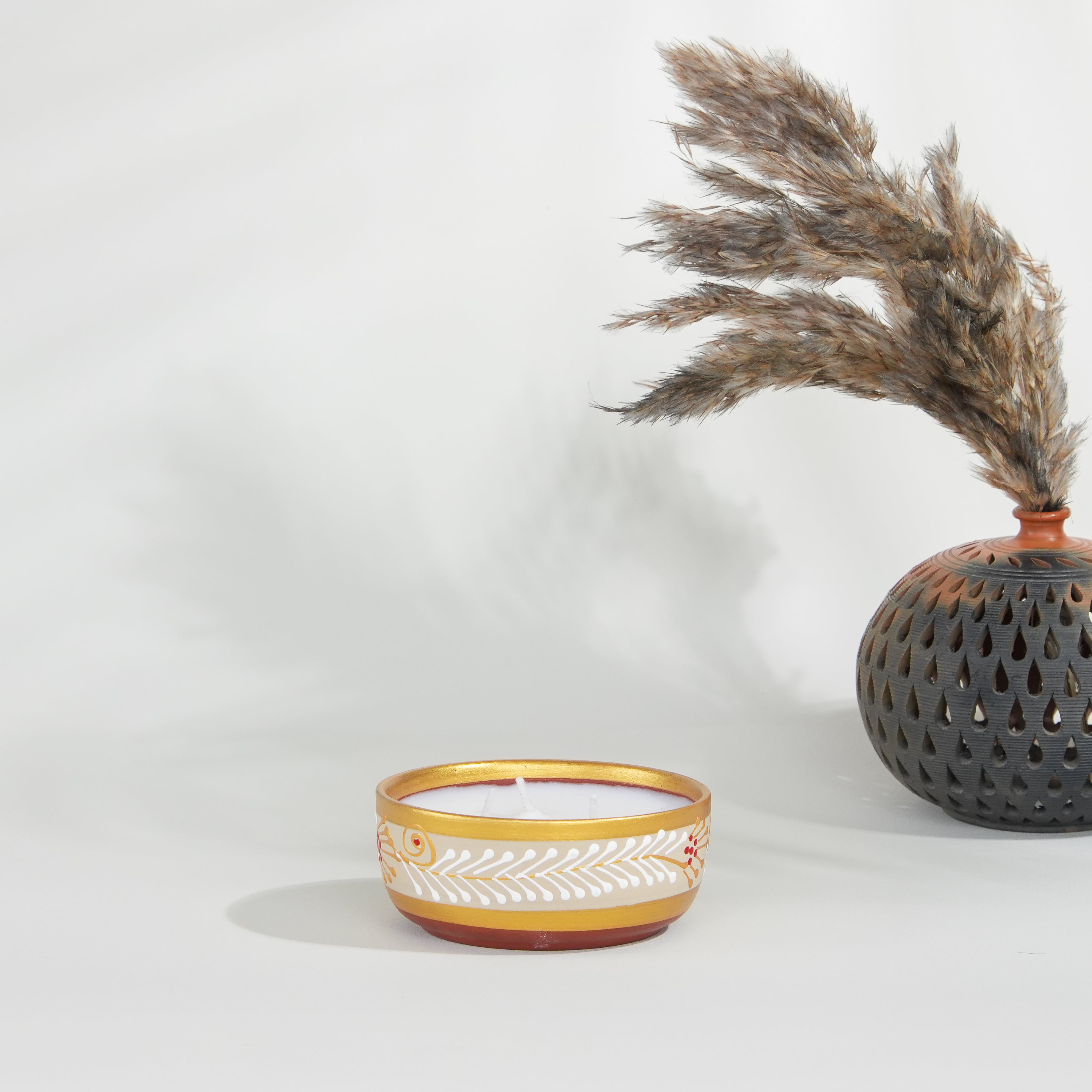 Black Musk - Handpainted Terracotta Essence Diya