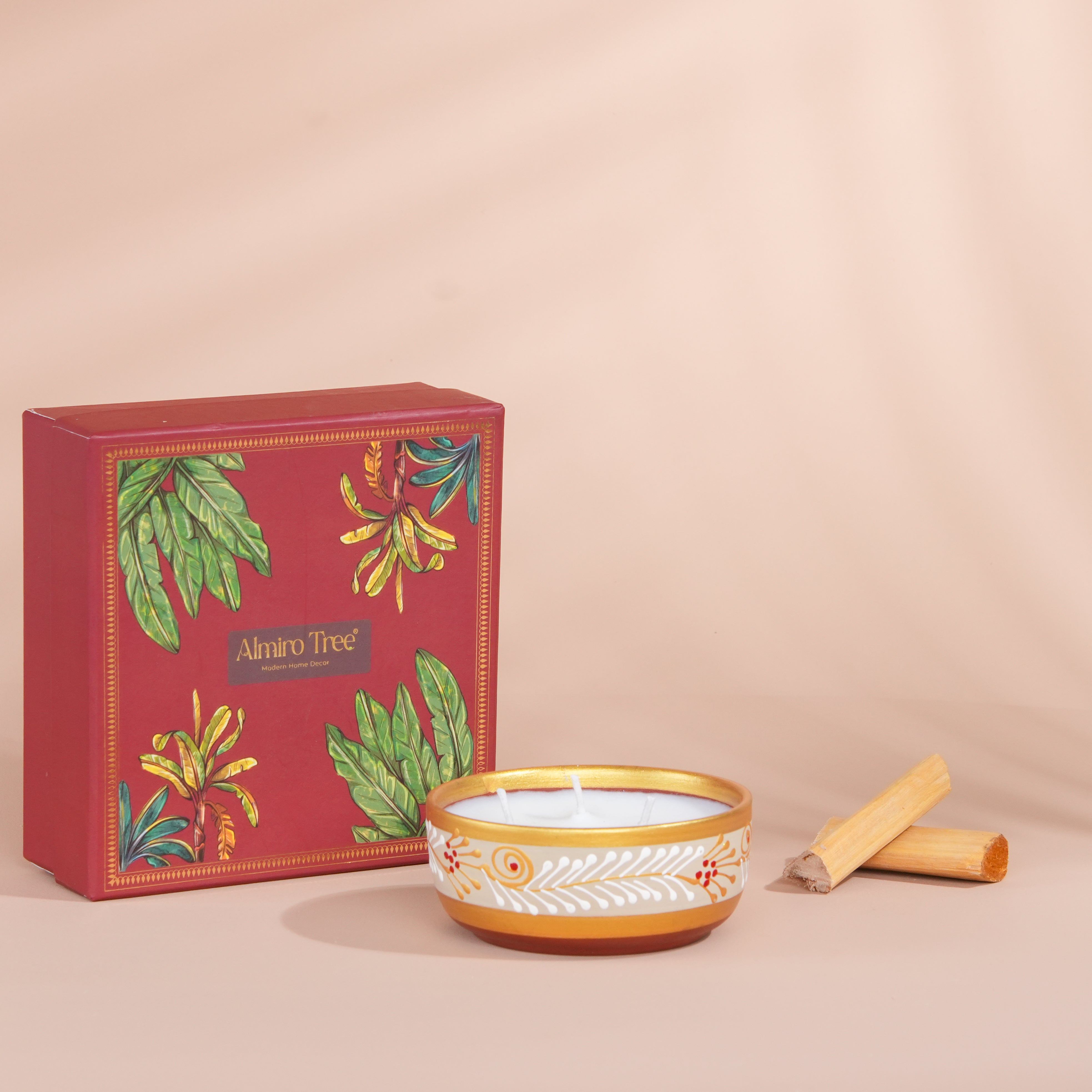 Sandalwood - Handpainted Terracotta Essence Diya