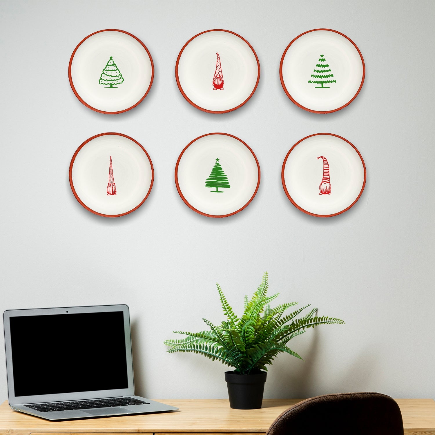 Christmas illustration Small Terracotta wall Plates