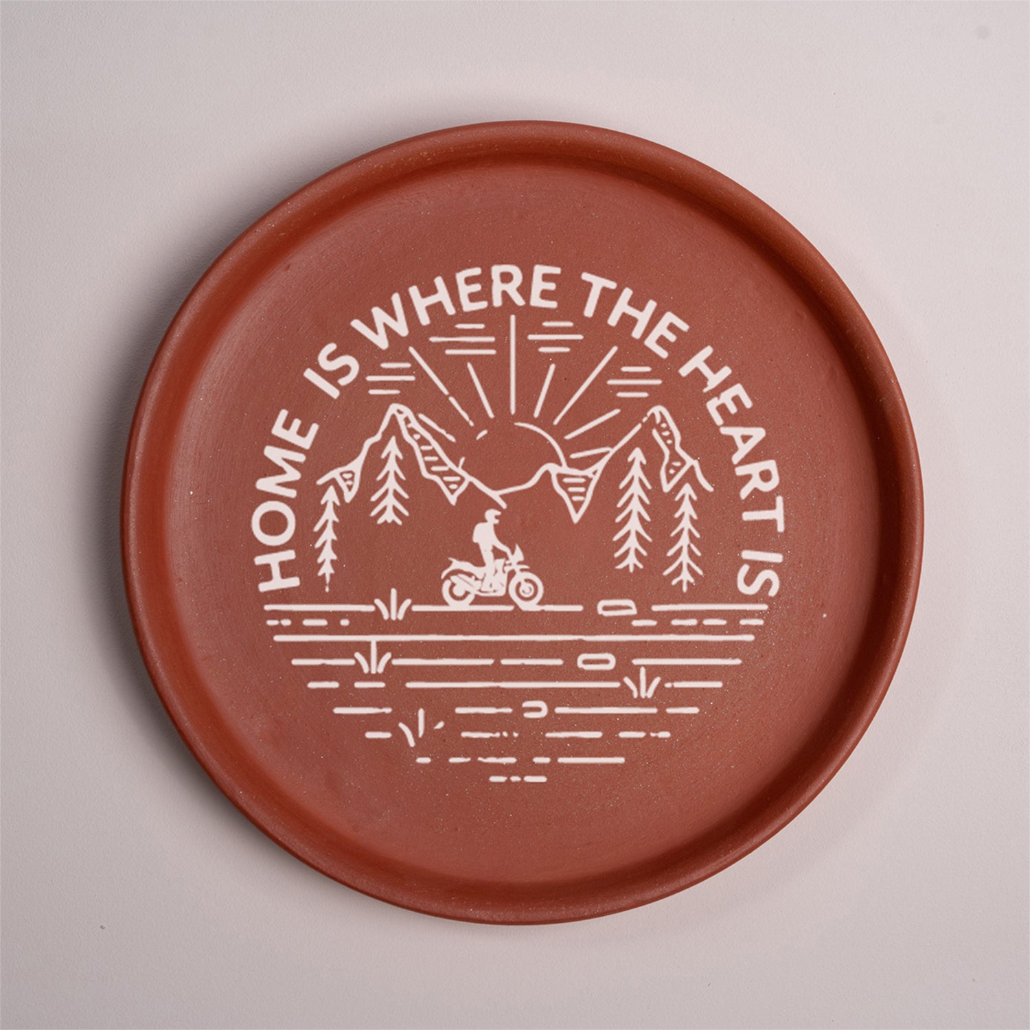 Terracotta Wall Plate - Quote Home Is Where The Heart Is