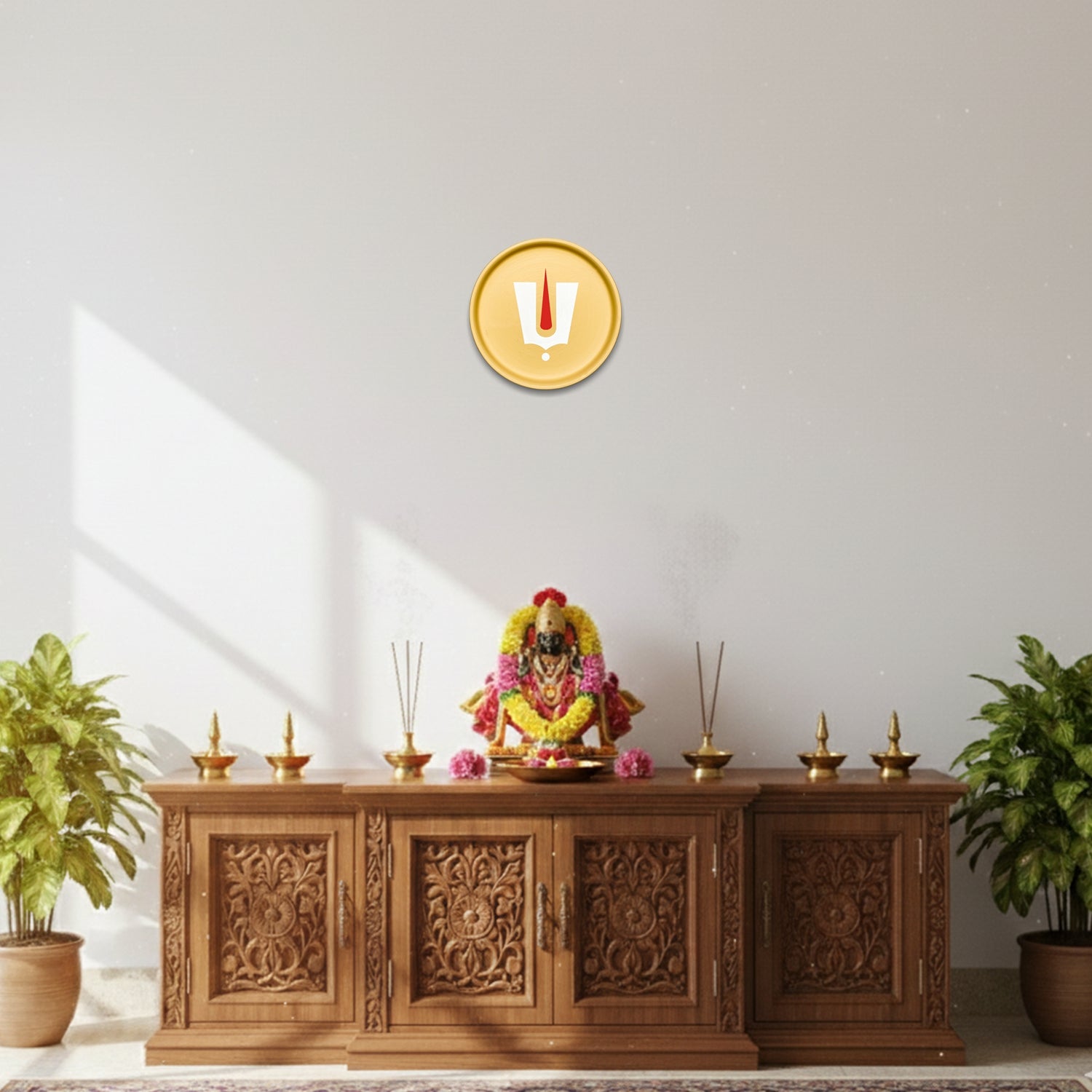 Tirupati Balaji Tilak Terracotta Wall Plate