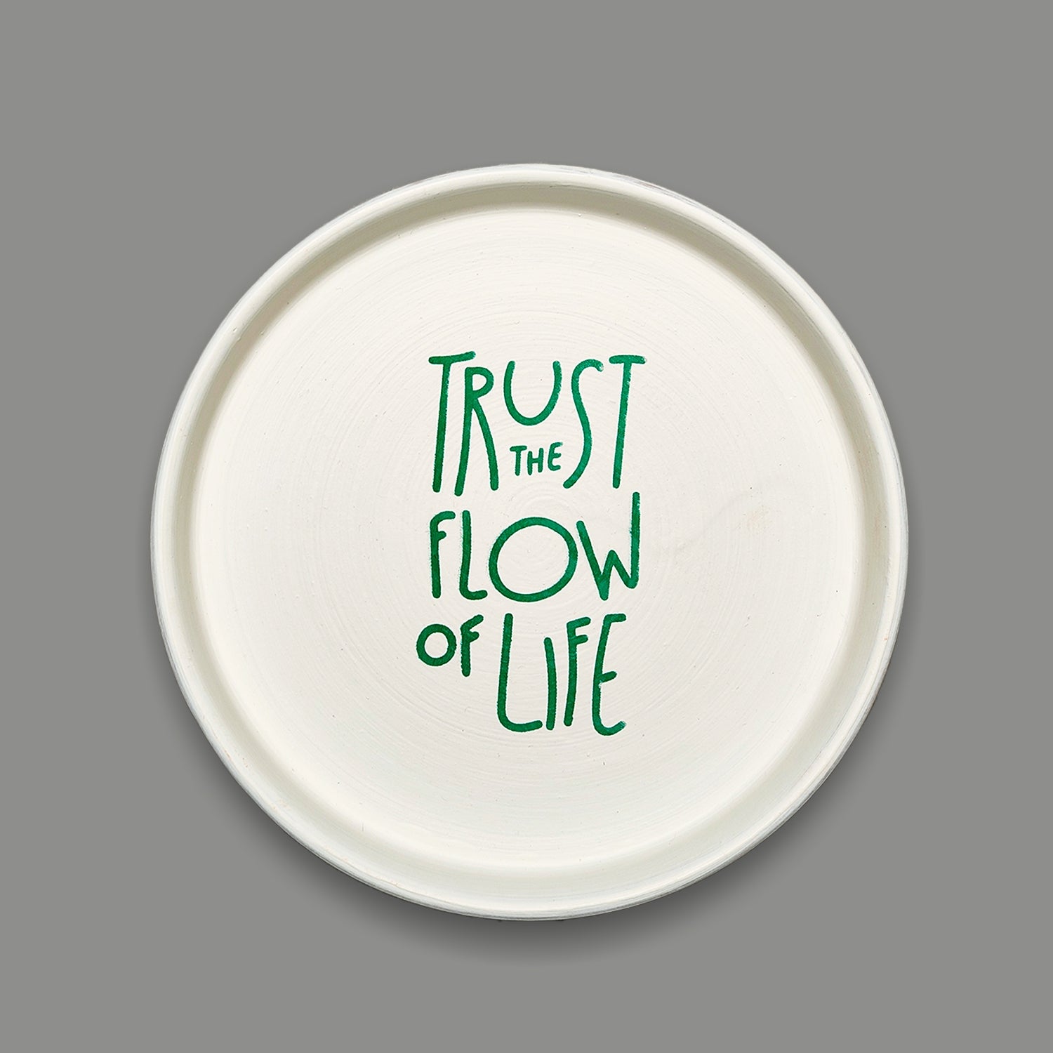 Trust The Flow Of Life Terracotta Wall Plate