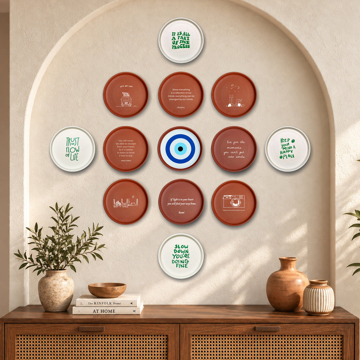 Mindful Moments – Terracotta Wall Art Set of 13