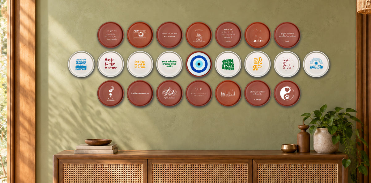 Words to Live By – Set of 23 Terracotta Wall Plates