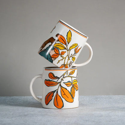 Coffee Mug+ Handpainted Terracotta Essence Diya