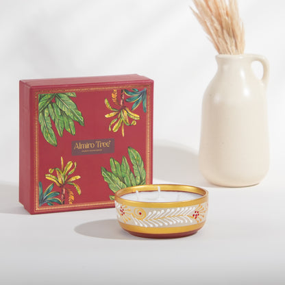 Handpainted Terracotta Essence Diya - White Musk