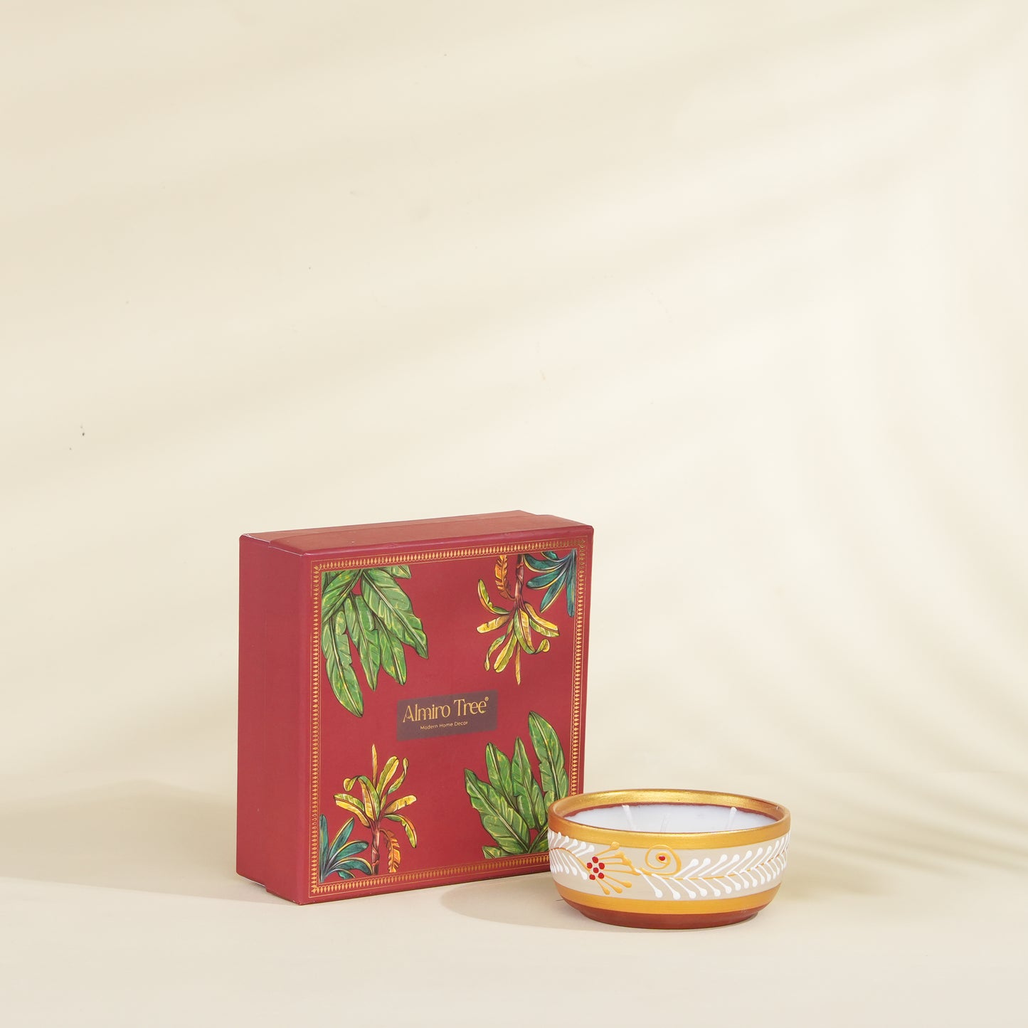 Handpainted Terracotta Essence Diya - Amber