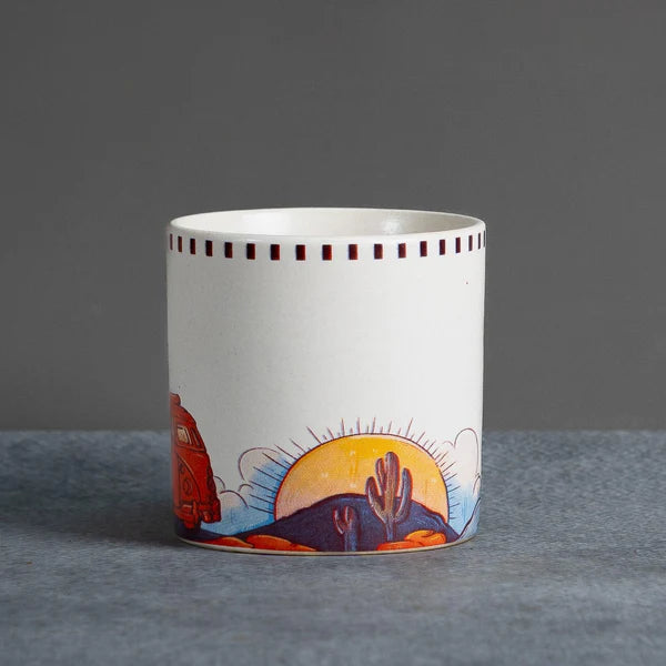 Pair of Coffee Mugs + Handpainted Terracotta Essence Jar