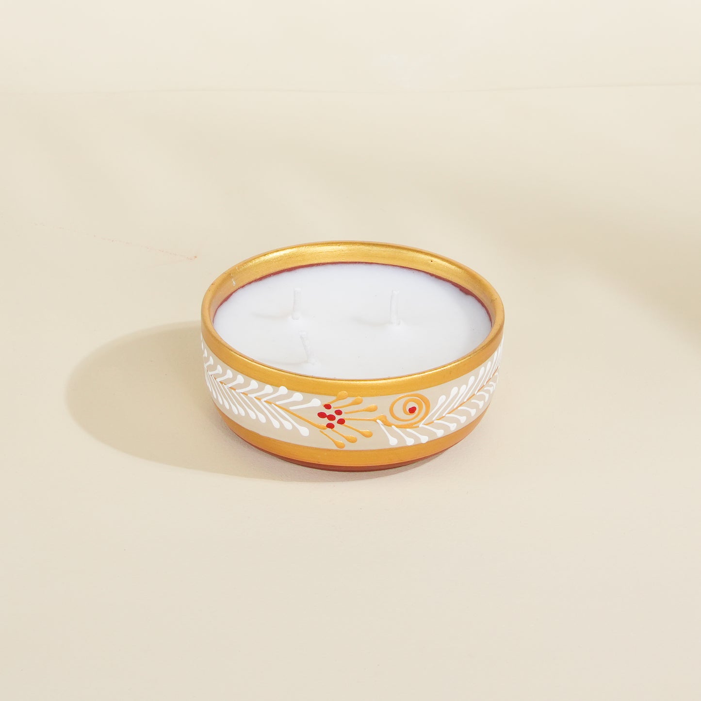 Handpainted Terracotta Essence Diya - White Musk