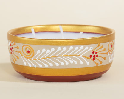 Handpainted Terracotta Essence Diya - Black Musk