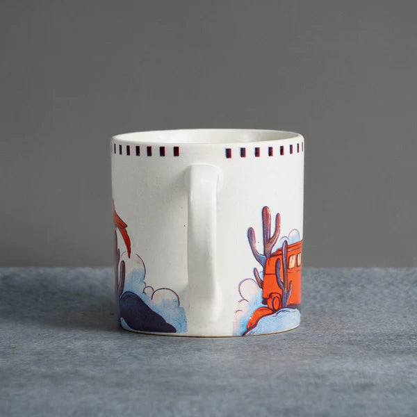 Pair of Coffee Mugs + Handpainted Terracotta Essence Jar